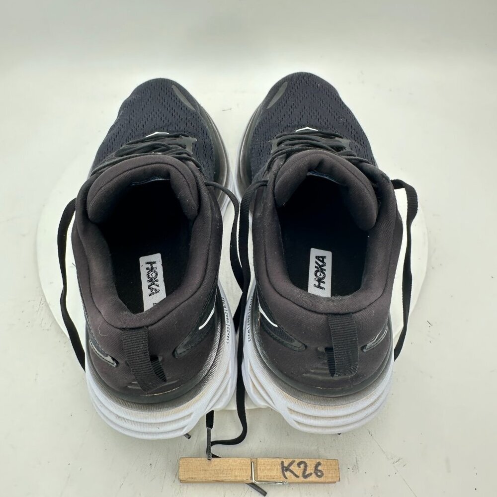 Hoka One One Bondi 8 Women Size 9.5B 1127952 BWHT Black White Running Shoes - Picture 9 of 11